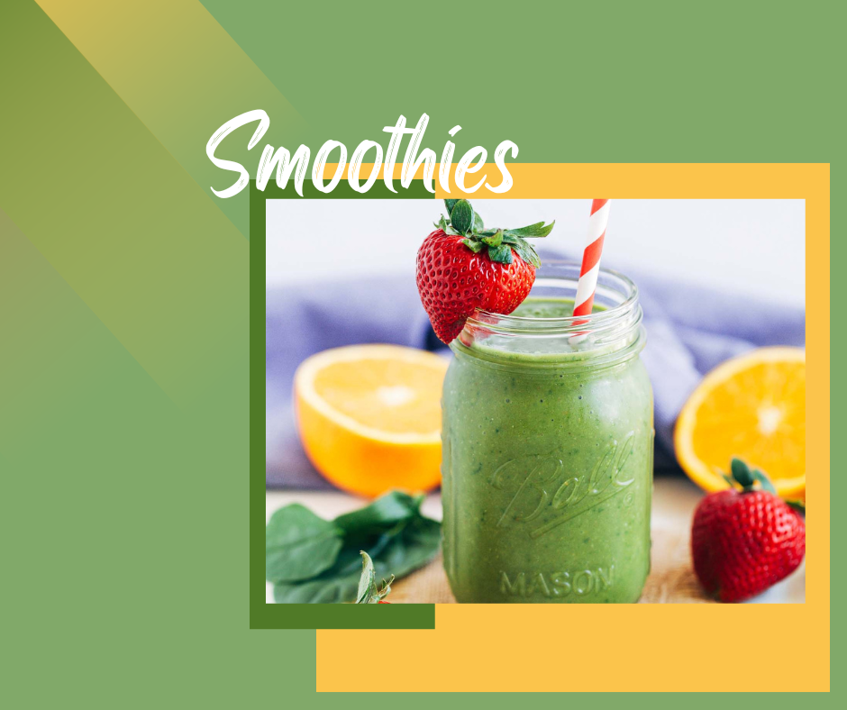 Green smoothie in a mason jar