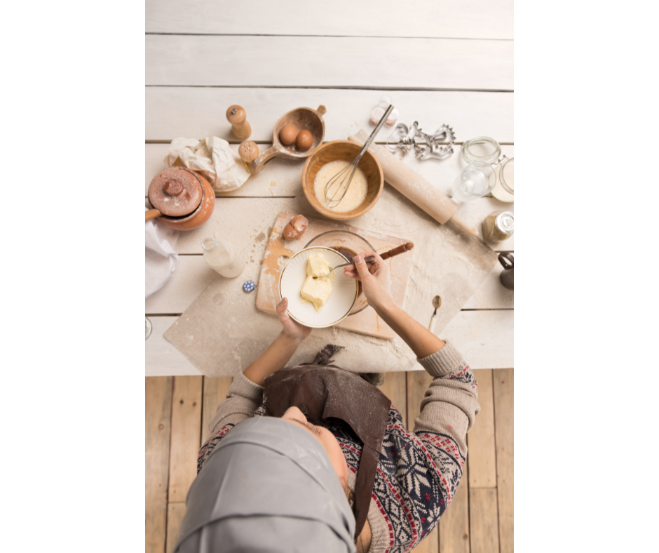 mixing ingredients for baking