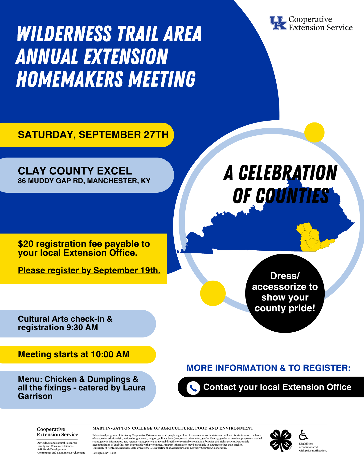 WTA Annual Homemakers Meeting flyer